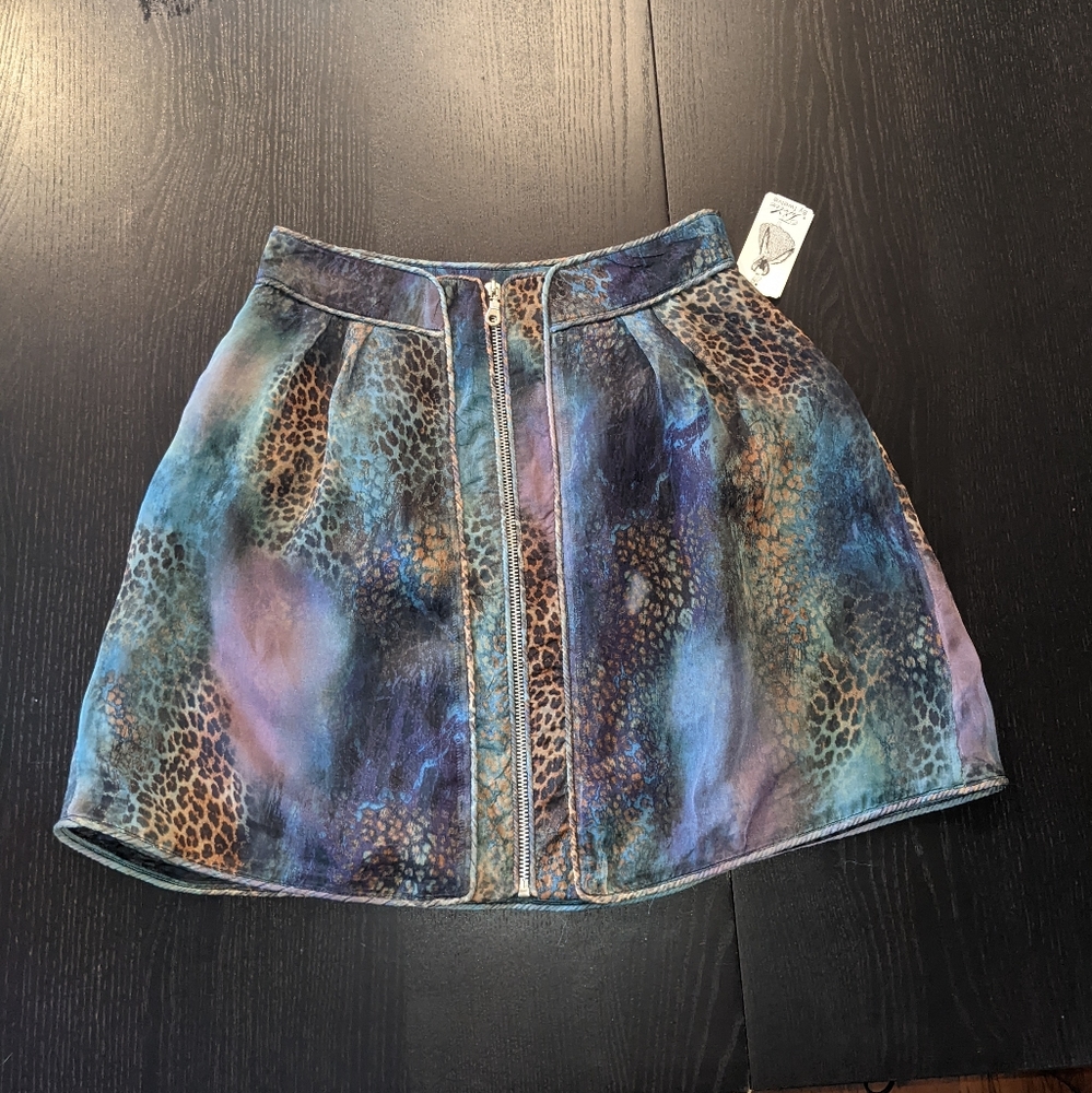 NWT S Colorful Zipper-front skirt forever 21
